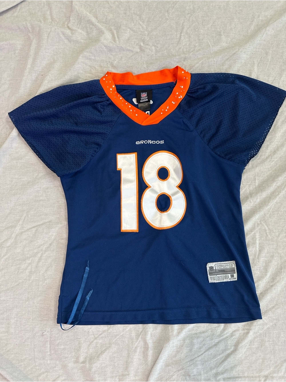 Reebok women’s Navy and Orange Payton manning Broncos Jersey #18